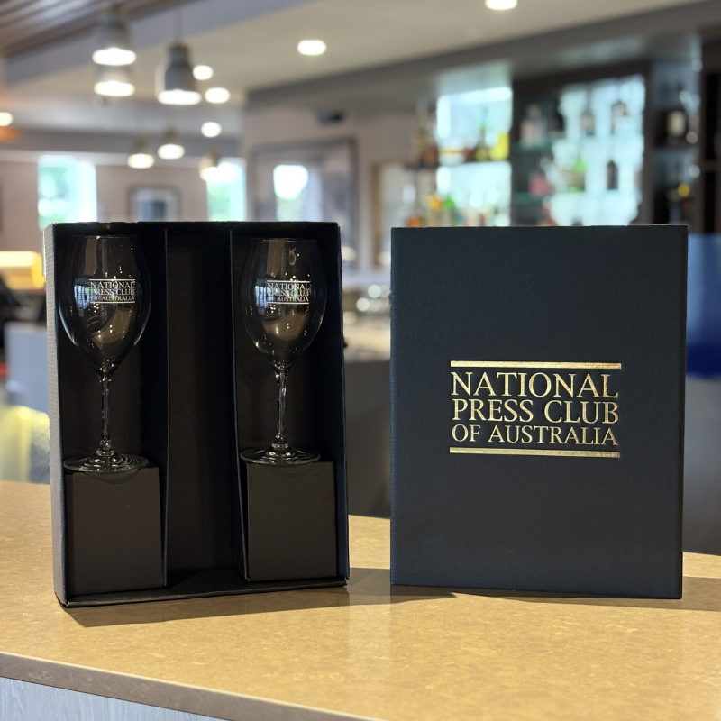 Black NPC Wine Gift Box with NPC Glasses