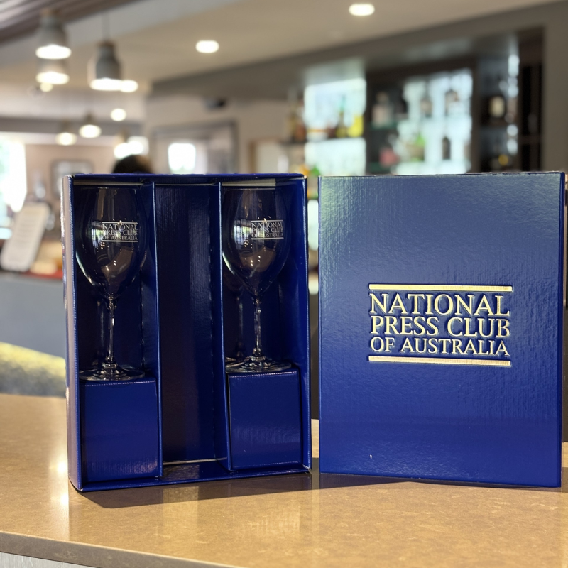 Blue NPC Wine Gift Box with NPC Glasses
